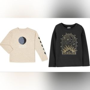 2 Shirts! Oshkosh Stargazer Graphic Tee & Make Your Own Magic Sequin Tee 5/5A